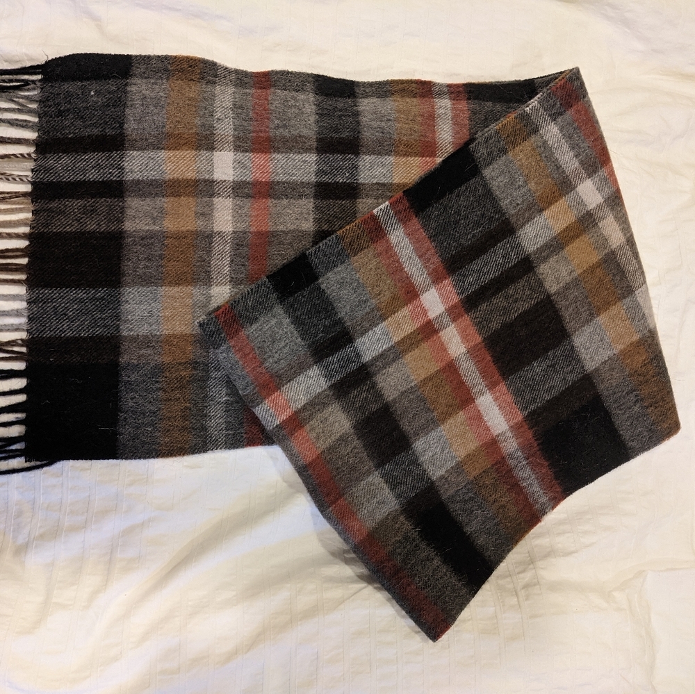 100% Wool Plaid Scarf